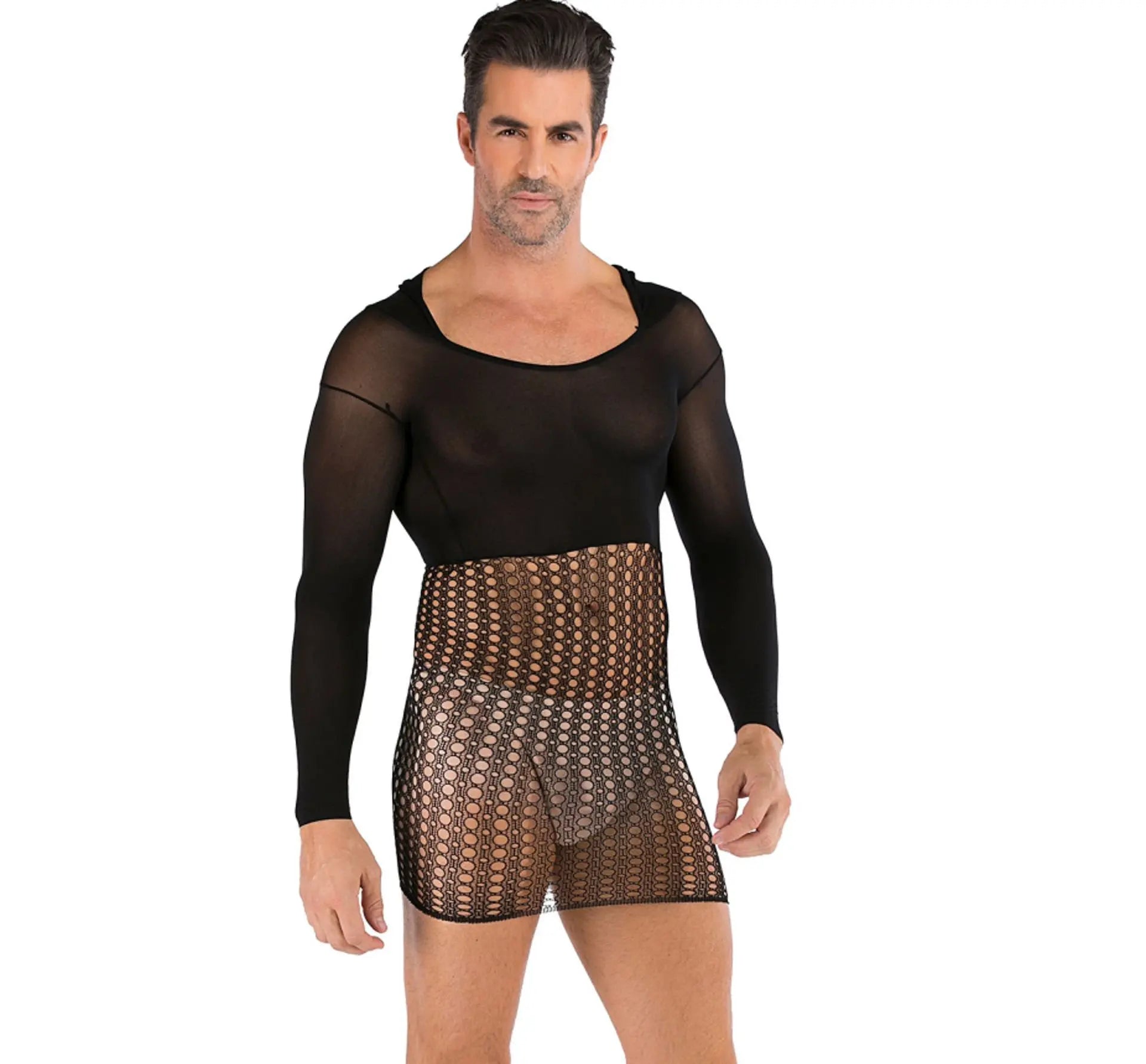 Hollow Temptation Men's Fishnet Pantyhose