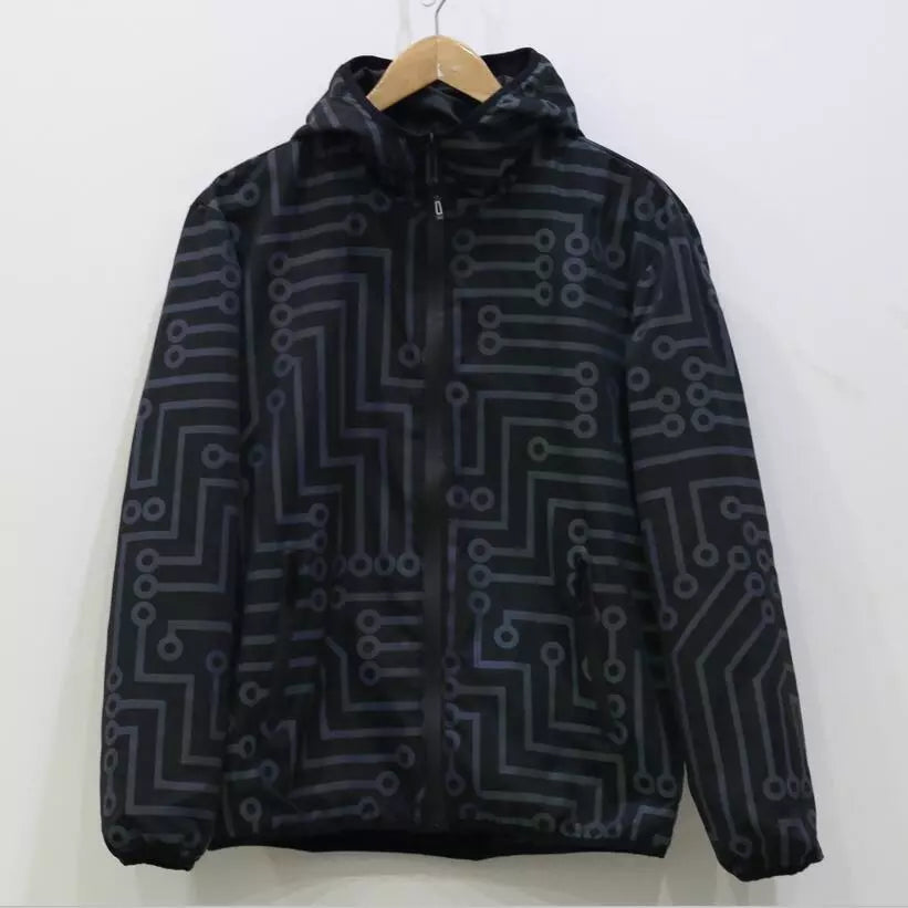 Fluorescent Circuit Reflective Festival Hoodie Jacket + Pants