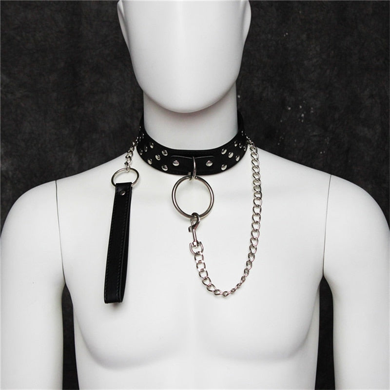 BDSM Studded Collar + Lead