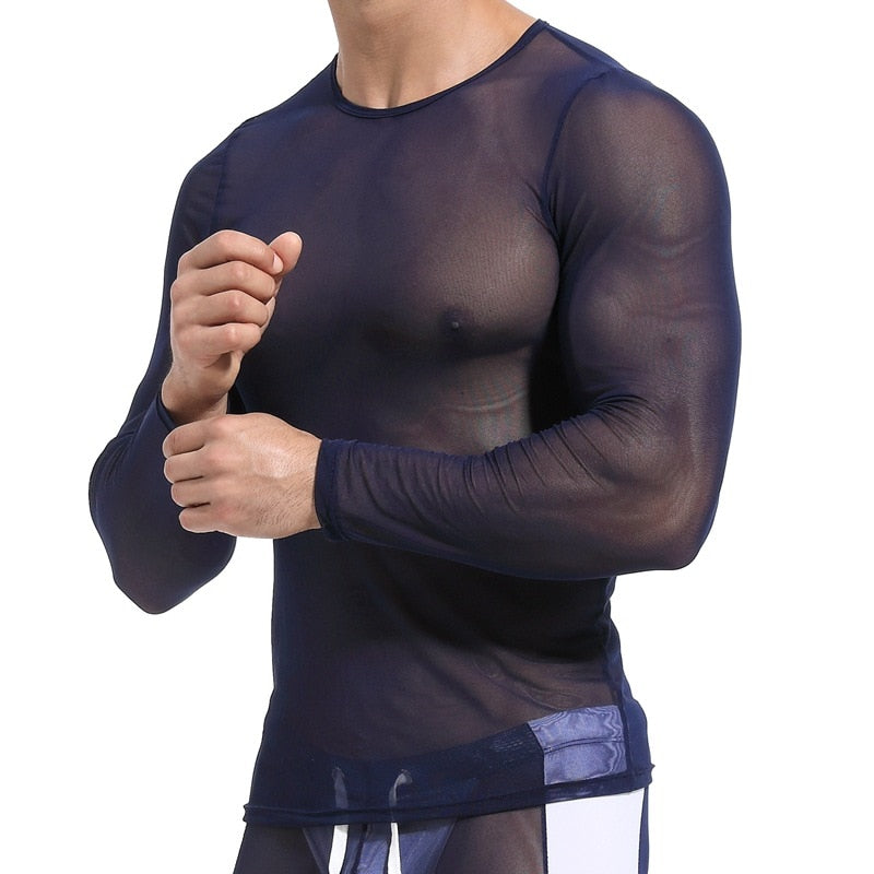 Mesh Transparent Long Sleeve T-Shirt