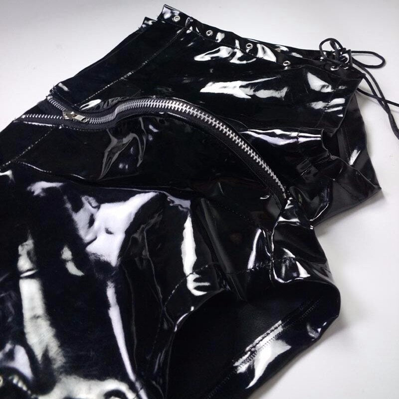 Men's Wild Zip-Up Leather Shorts