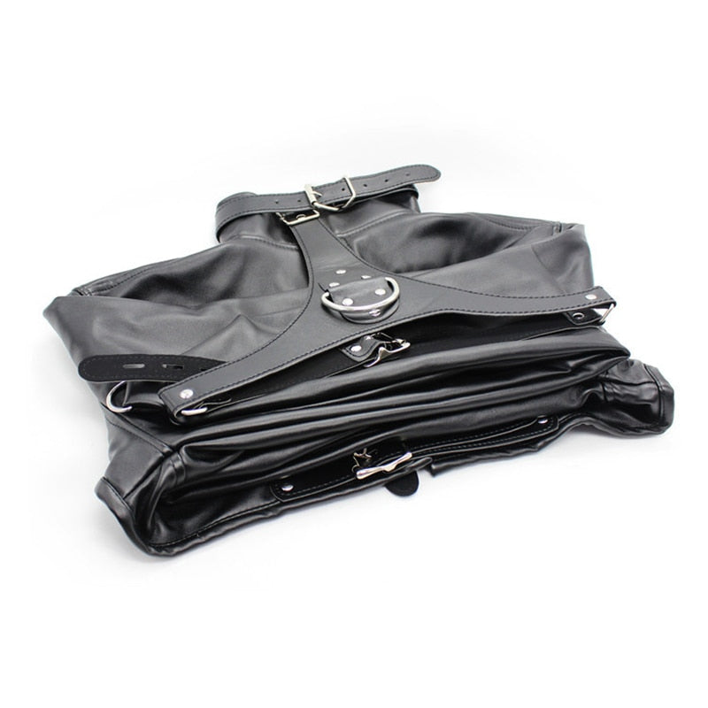 Passionate Submission Leather Collar and Restraint Jacket Bondage Set