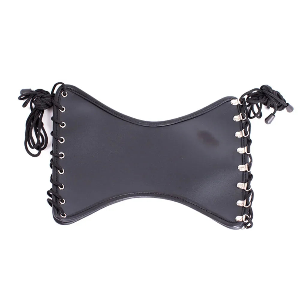 PU Leather Lace-Up Waistcoat