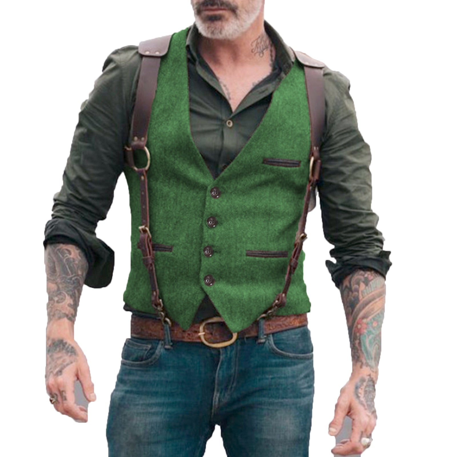 Retro Fashion Open Pocket Vest