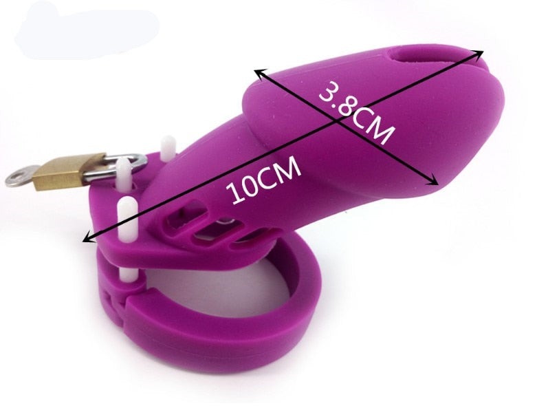 Silicone Purple Chastity Cage