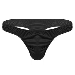 Satin Lace Candy Striper Blue Briefs