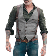 Retro Fashion Open Pocket Vest