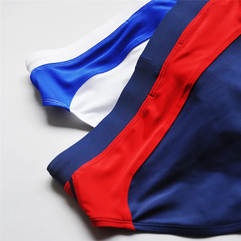 Summer Colorblock Fashion Swim Briefs