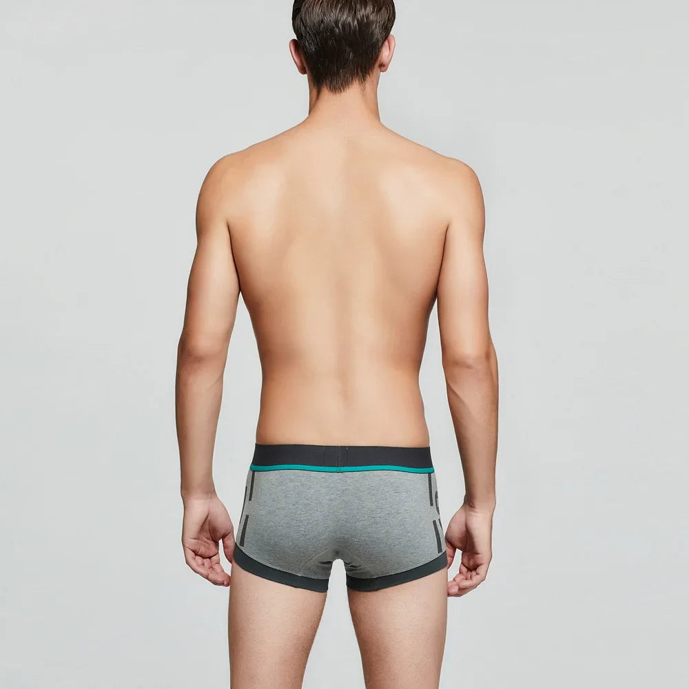 SEOBEAN Athletic Print Cotton Boxer Briefs
