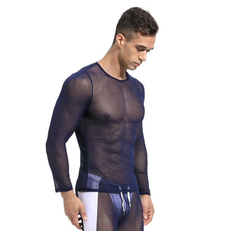 Mesh Transparent Long Sleeve T-Shirt