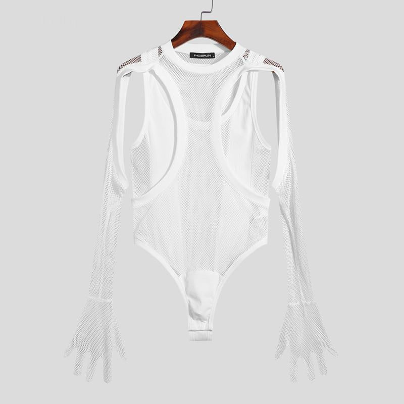 Sexy Mesh Gloved Bodysuit