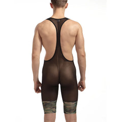 Men's Camouflage Mesh Jumpsuit Performance Costume