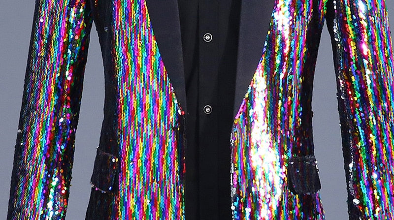 Spectral Showstopper Men's Sequin Party Coat