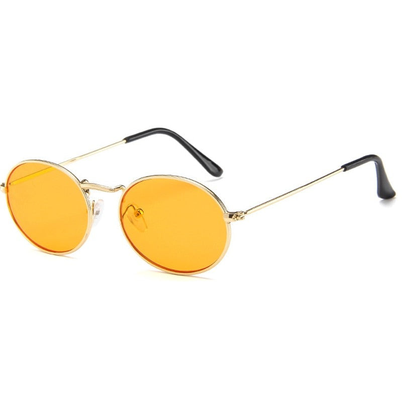 90s Yellow Oval Mini Sunglasses