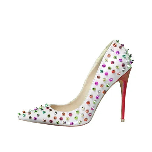 Rainbow Spiked High Heels