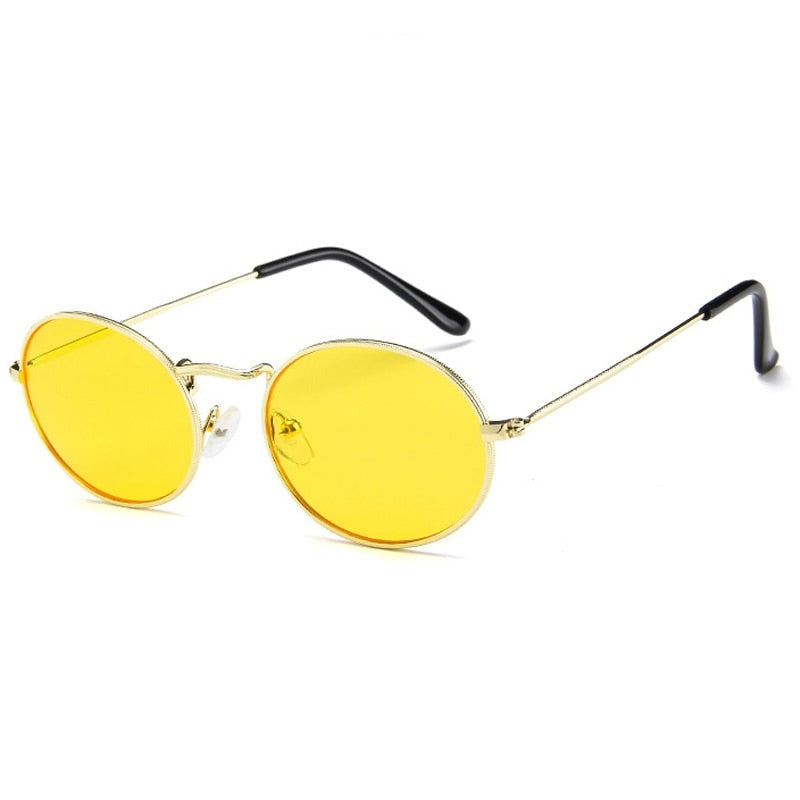 90s Yellow Oval Mini Sunglasses