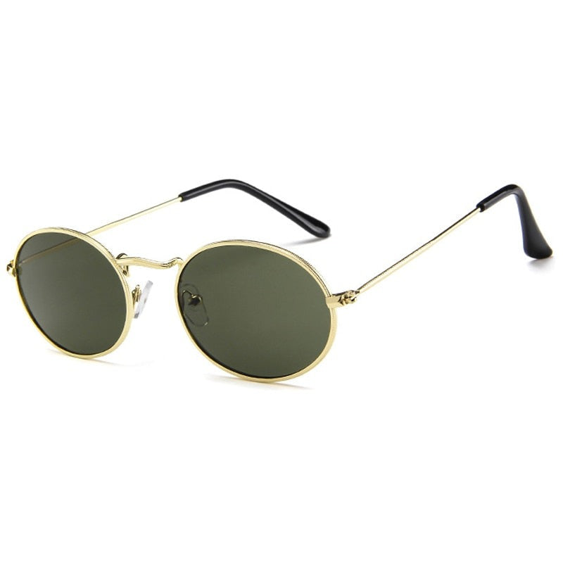 90s Yellow Oval Mini Sunglasses