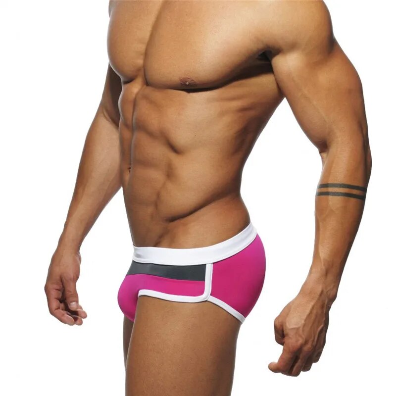 Men's Color Block Pouch Swim Briefs