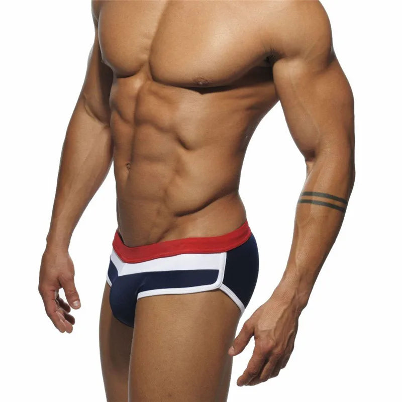 Men's Color Block Pouch Swim Briefs