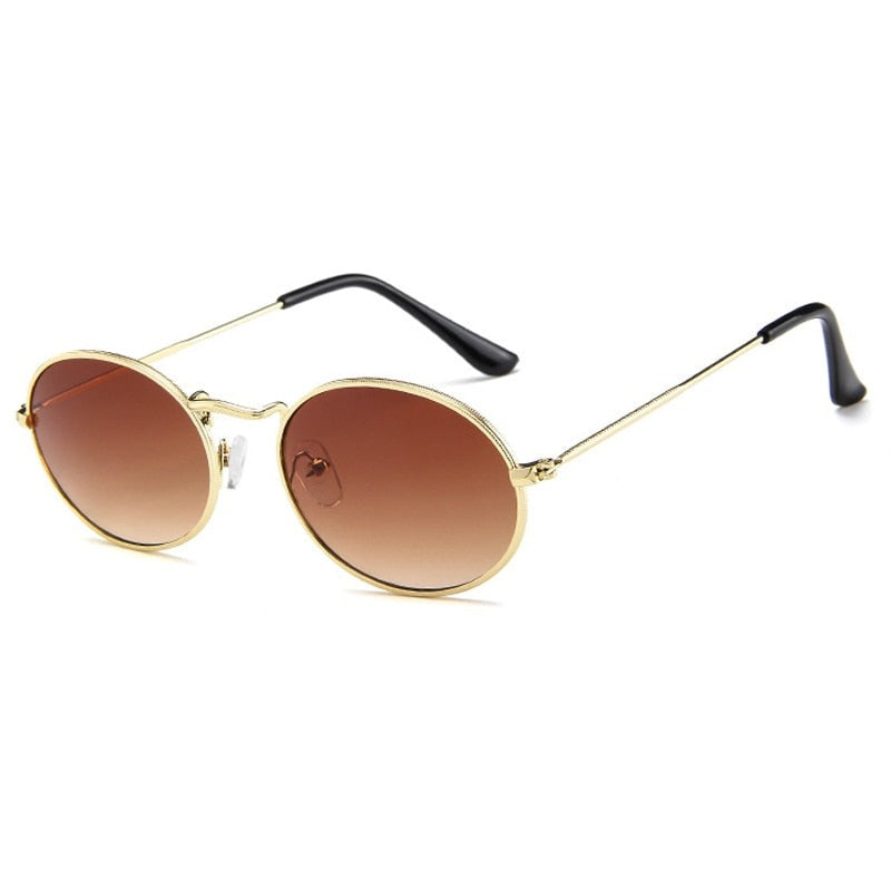 90s Yellow Oval Mini Sunglasses