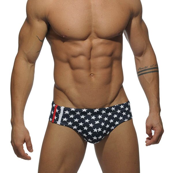 Men's Color Block Pouch Swim Briefs