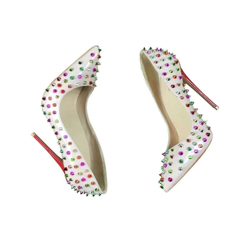 Rainbow Spiked High Heels