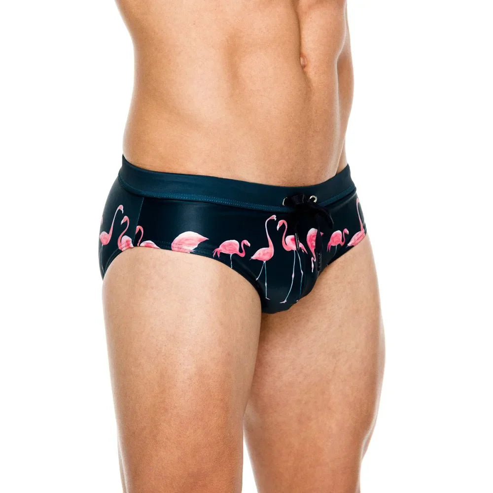 Flamingo Print Swim Briefs