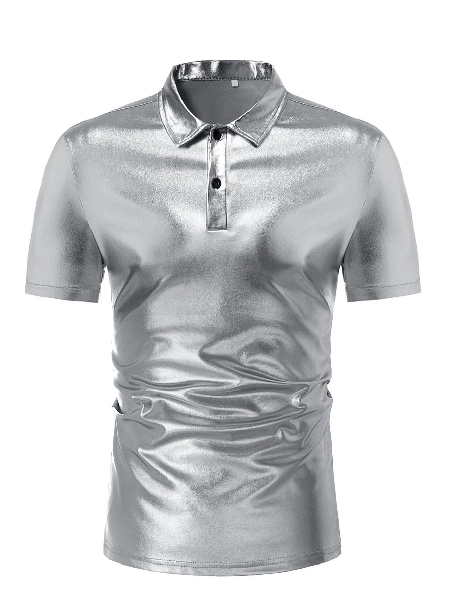 Solid Color Lapel Bottoming T-shirt