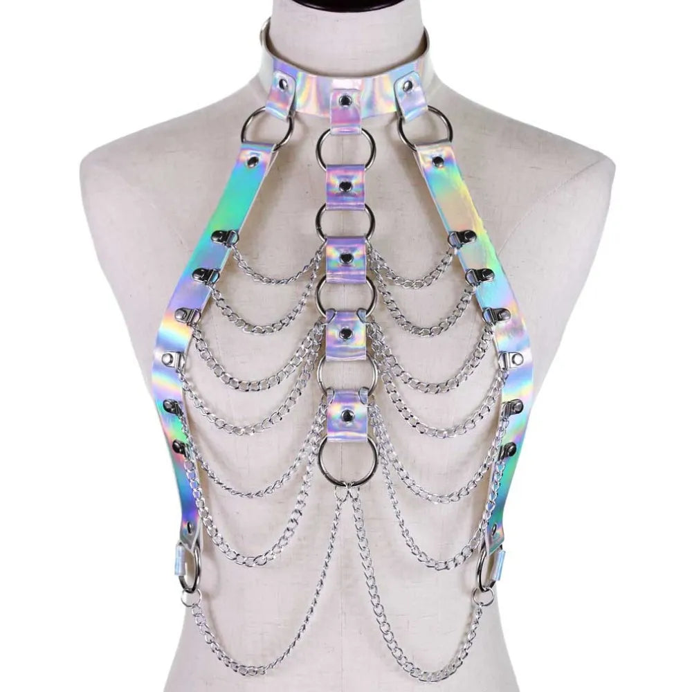 HoloGlam Punk Leather Harness Top