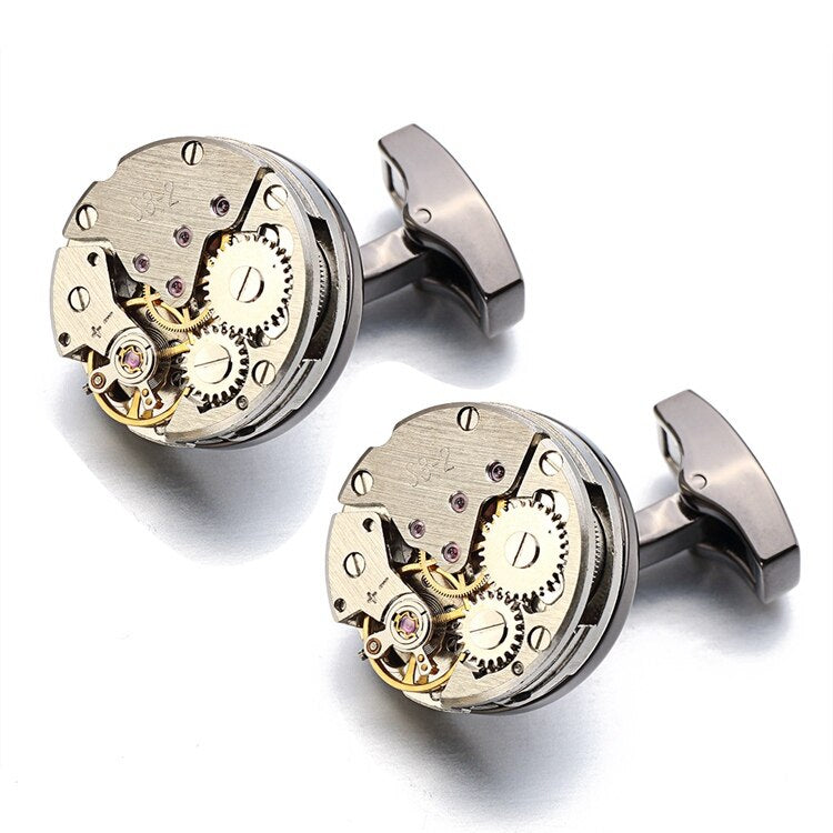 Steam Punk Internal Workings Metal Cufflinks