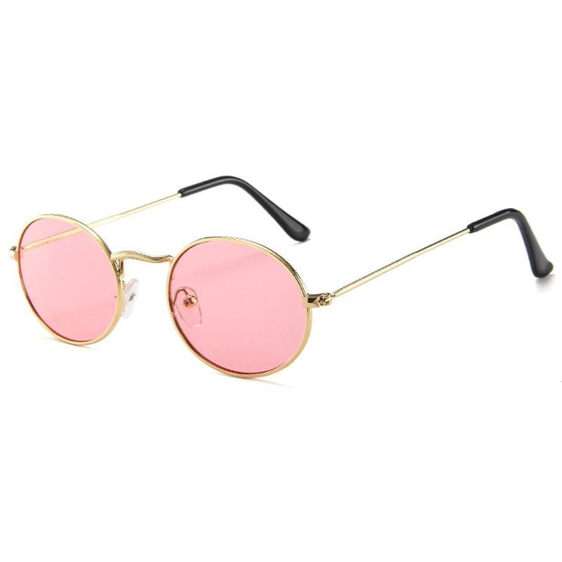 90s Yellow Oval Mini Sunglasses