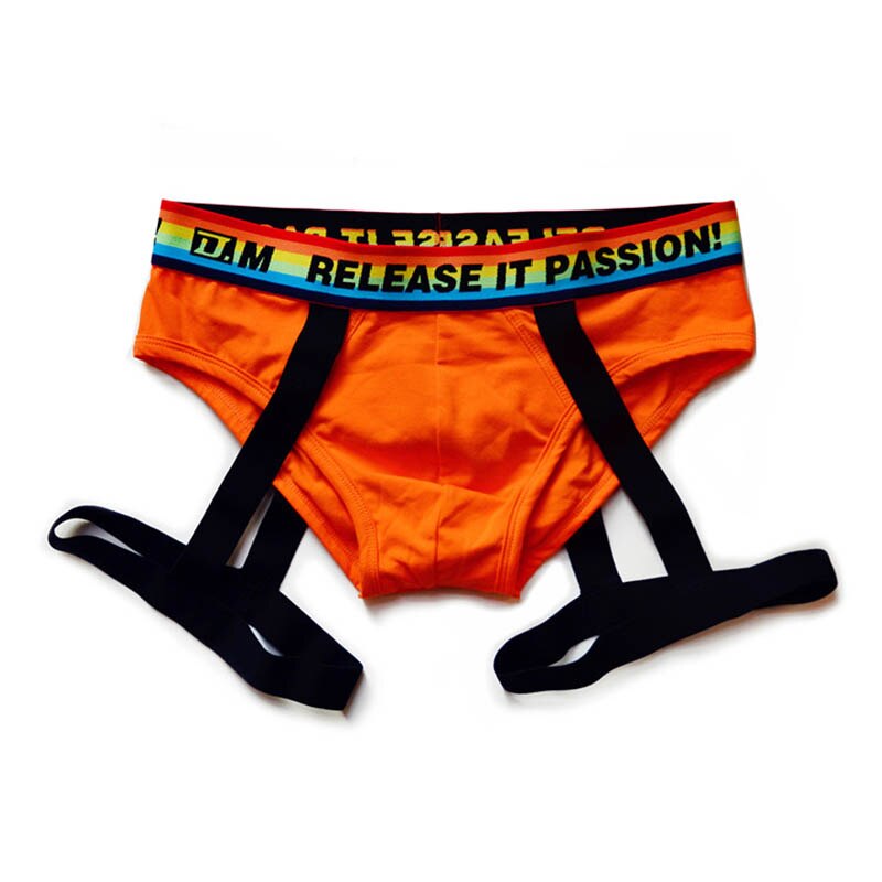 D.M. Rainbow Solid Color Suspender Briefs