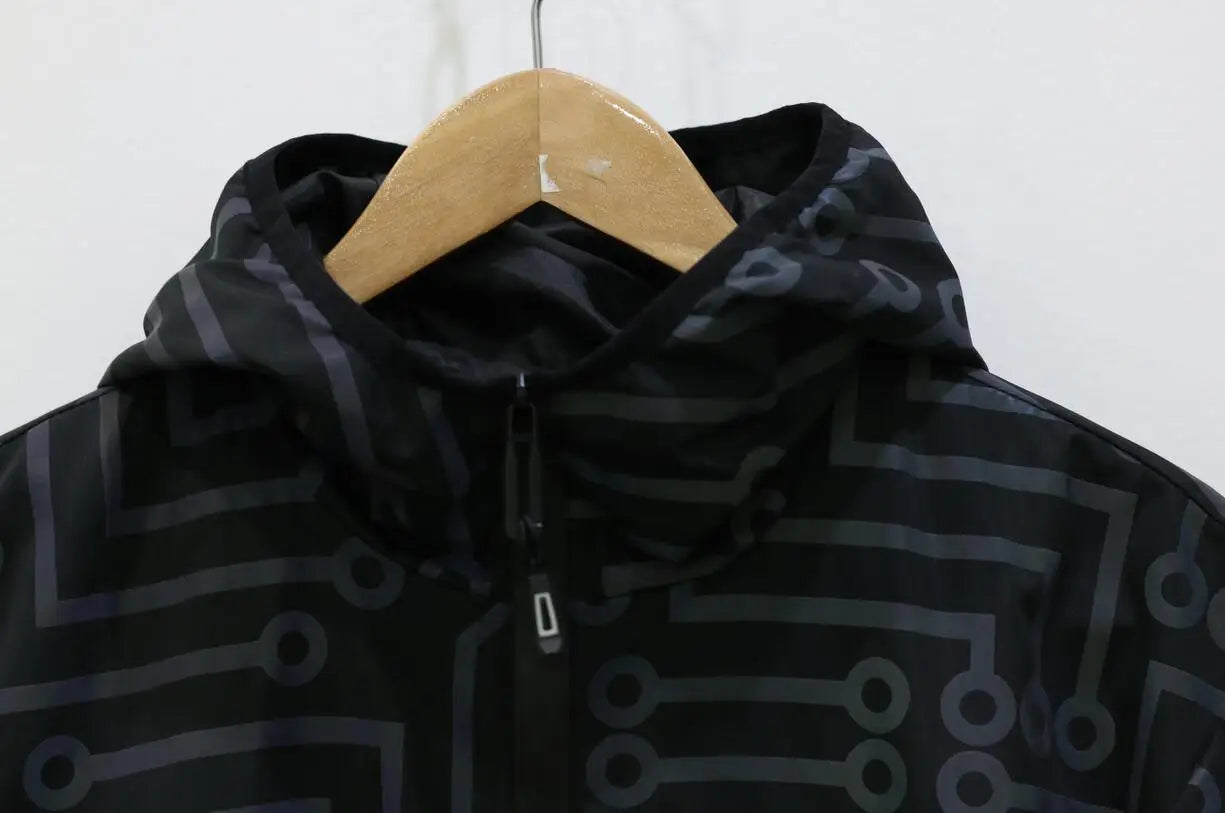 Fluorescent Circuit Reflective Festival Hoodie Jacket + Pants