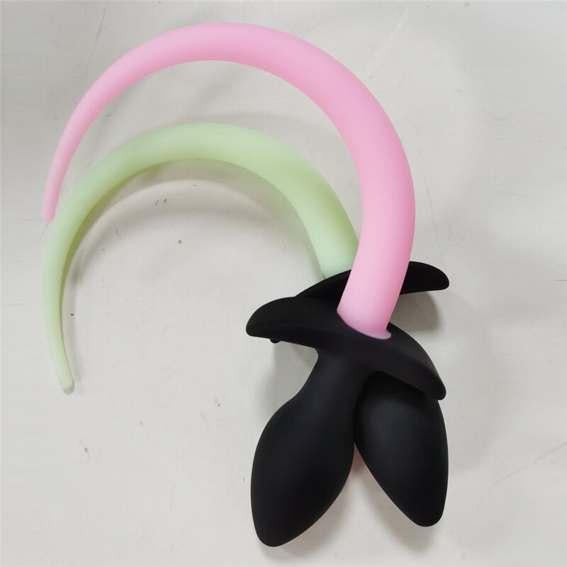 Luminous Soft Silicone Dog Tail Butt Plug