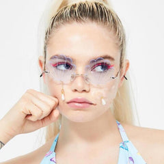 Vintage Shell Rimless Sunglasses