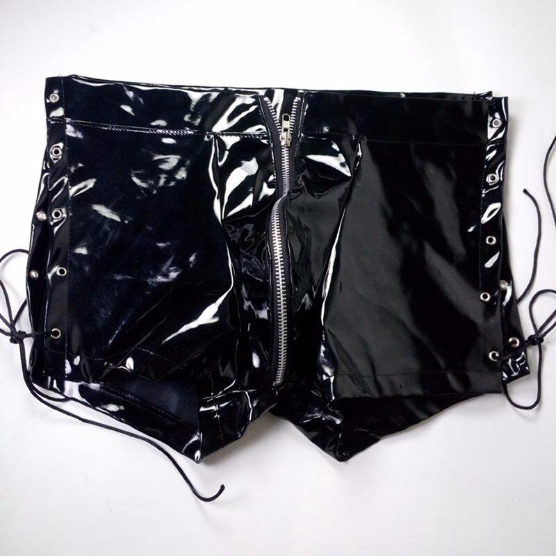 Men's Wild Zip-Up Leather Shorts
