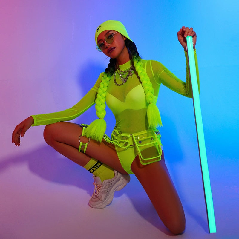 Fierce Neon Green Rave Outfit