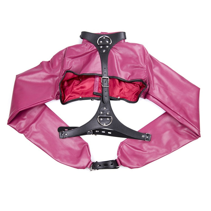 Passionate Submission Leather Collar and Restraint Jacket Bondage Set