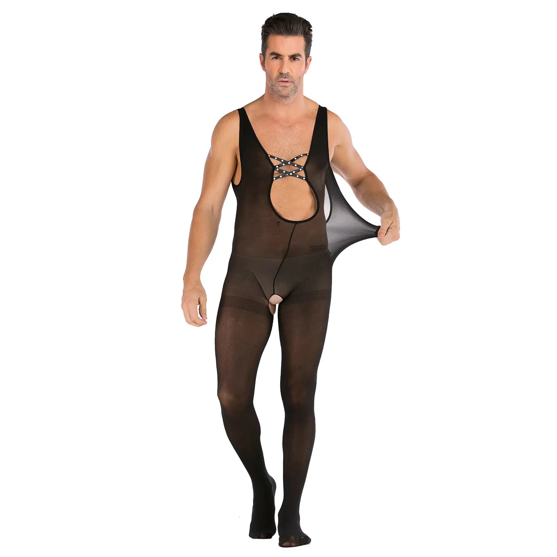 Hollow Temptation Men's Fishnet Pantyhose