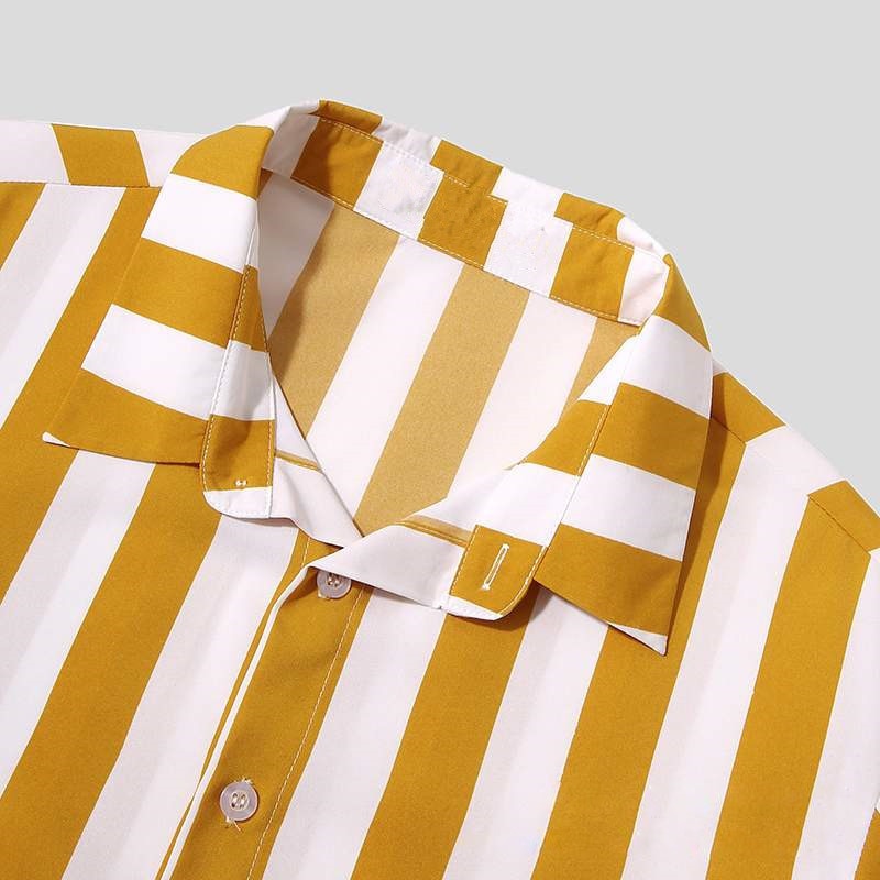 Festival Stripes Short Sleeve Shirt + Shorts (2 Piece Outfit)