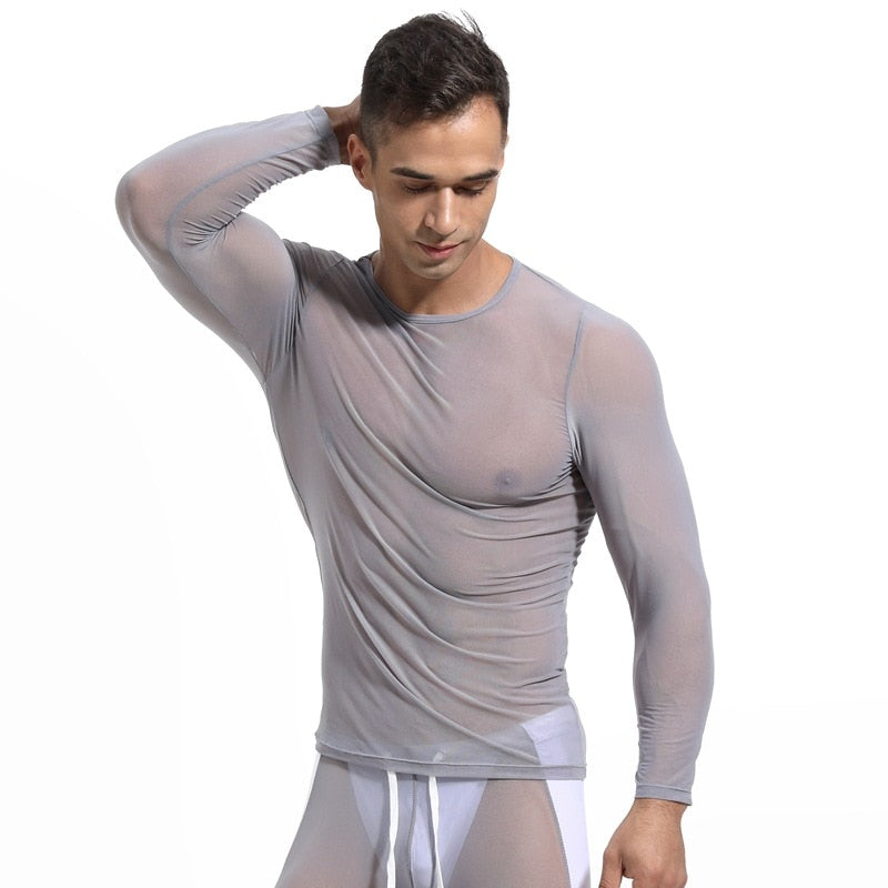 Mesh Transparent Long Sleeve T-Shirt