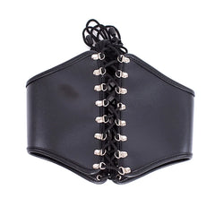 PU Leather Lace-Up Waistcoat