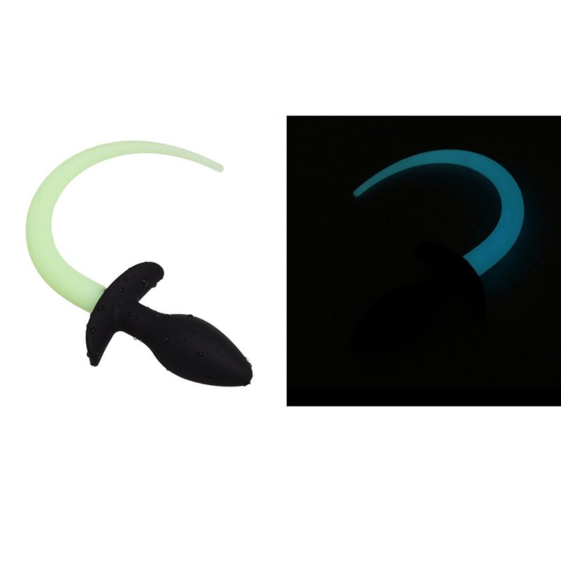Luminous Soft Silicone Dog Tail Butt Plug