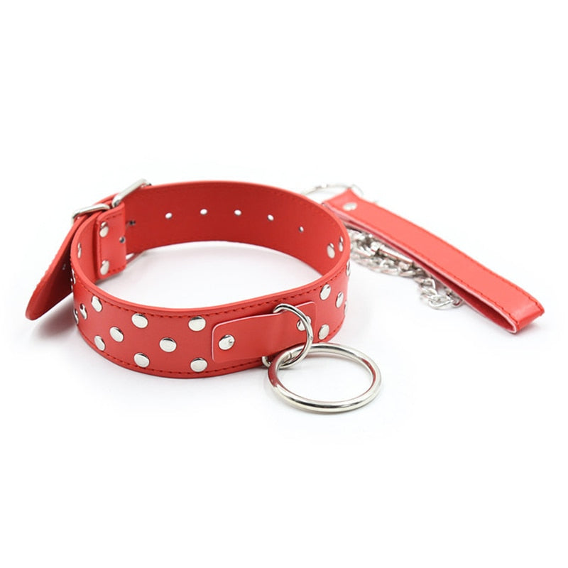BDSM Studded Collar + Lead