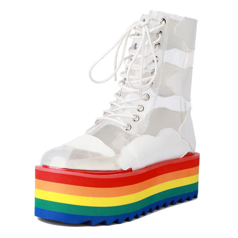 Elevated Flair Rainbow Platform Shoes