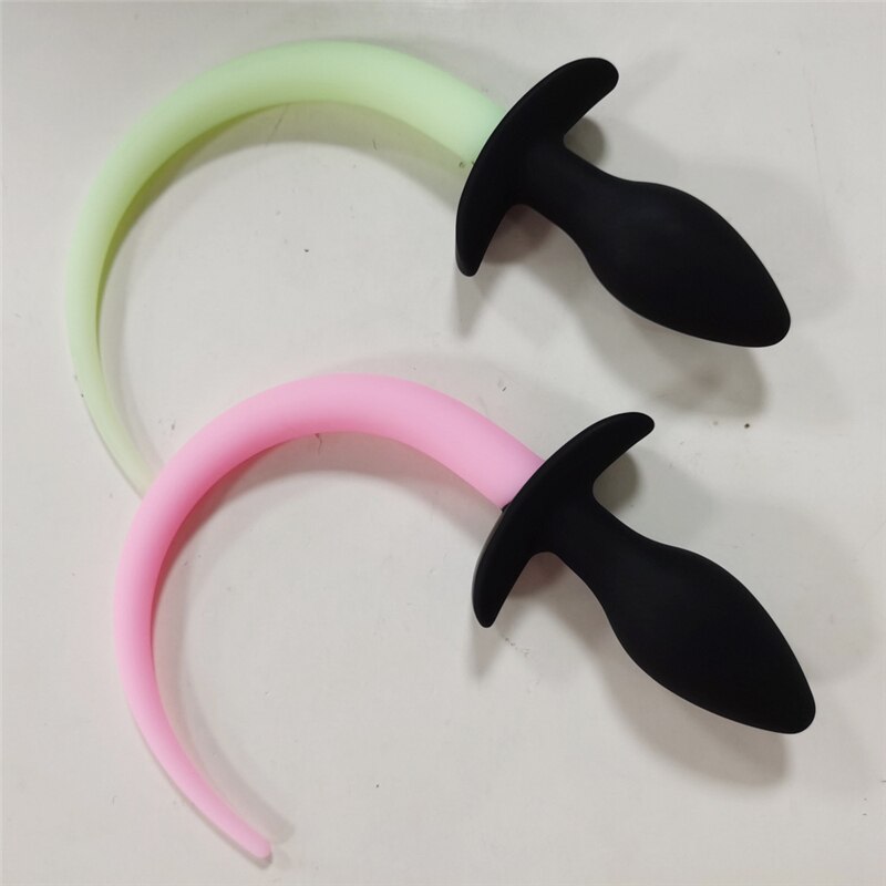 Luminous Soft Silicone Dog Tail Butt Plug