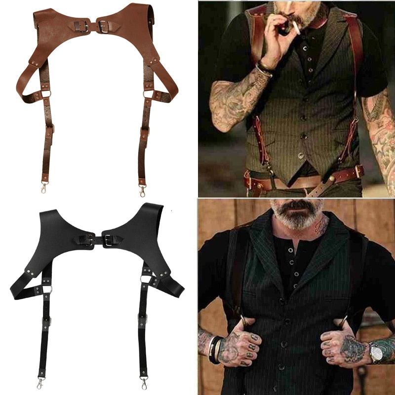 Vintage Punk Adjustable Clip-On Shoulder Suspenders