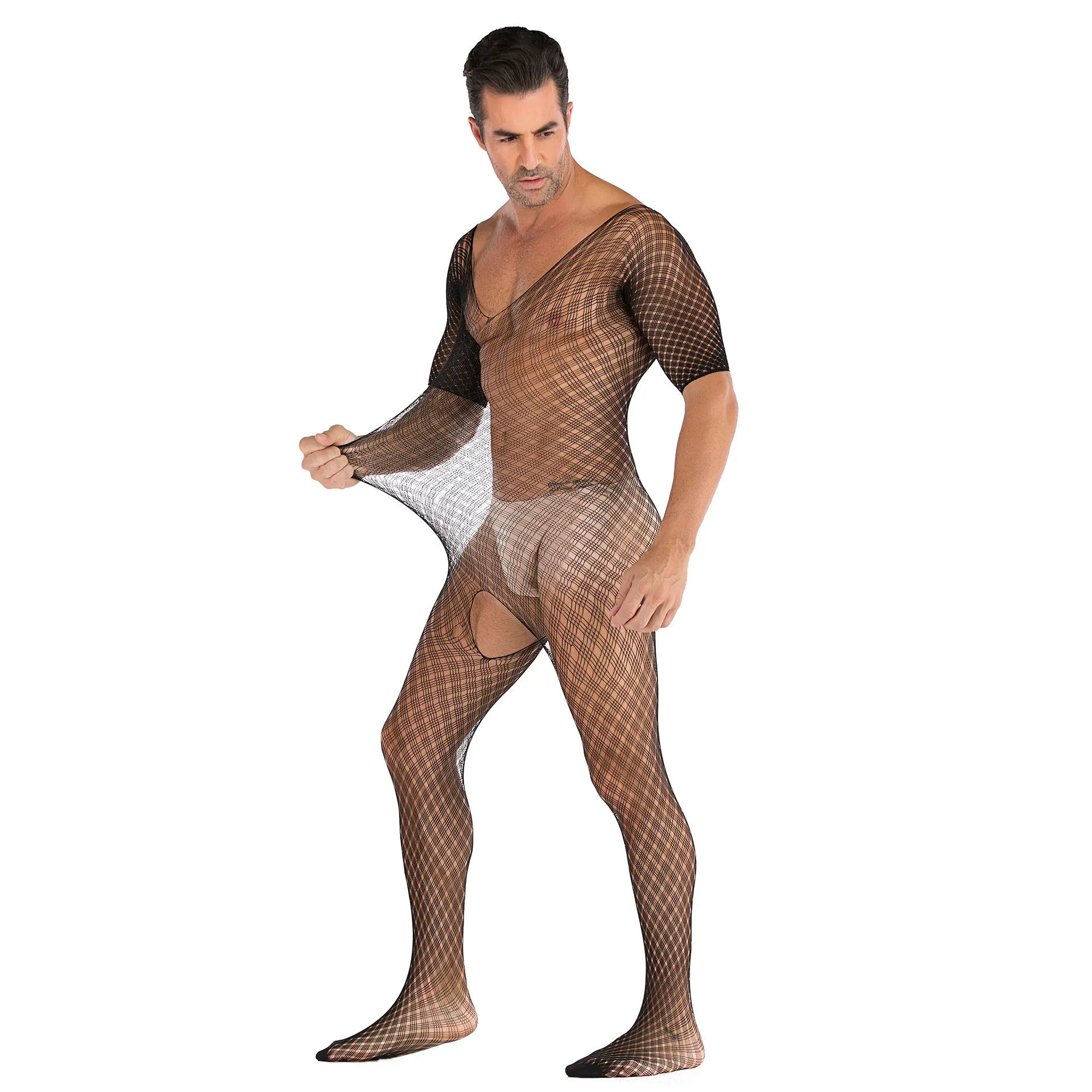 Hollow Temptation Men's Fishnet Pantyhose