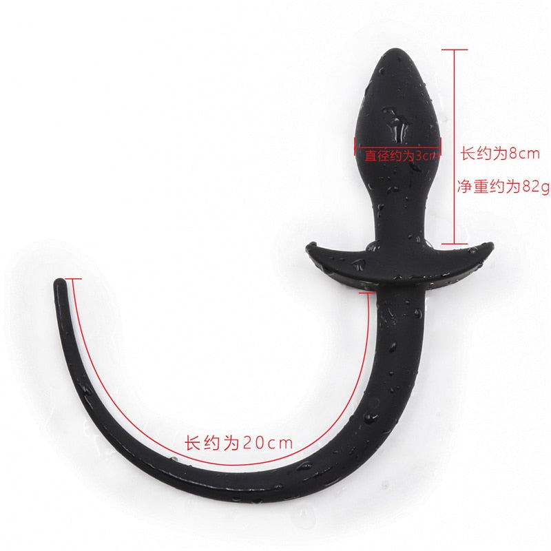 Luminous Soft Silicone Dog Tail Butt Plug