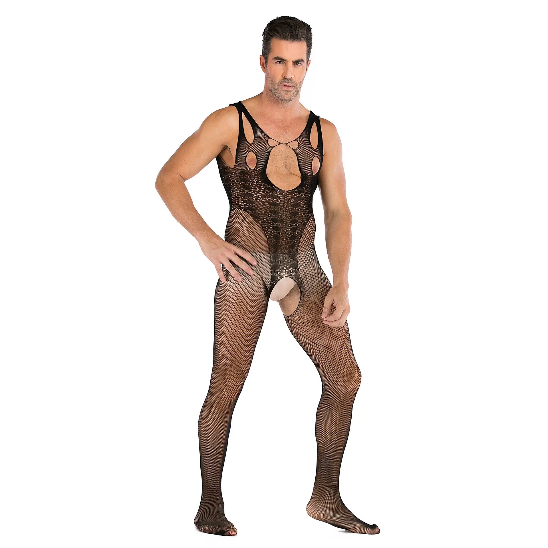 Hollow Temptation Men's Fishnet Pantyhose